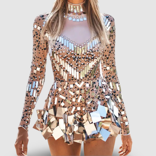 Miley | Long-Sleeve Sequin Bodysuit