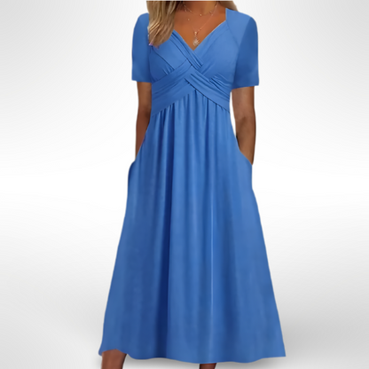 Stephanie – Elegant Midi Dress with Tummy Coverage