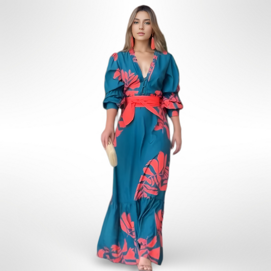 Kim – Dress with Printed Waist